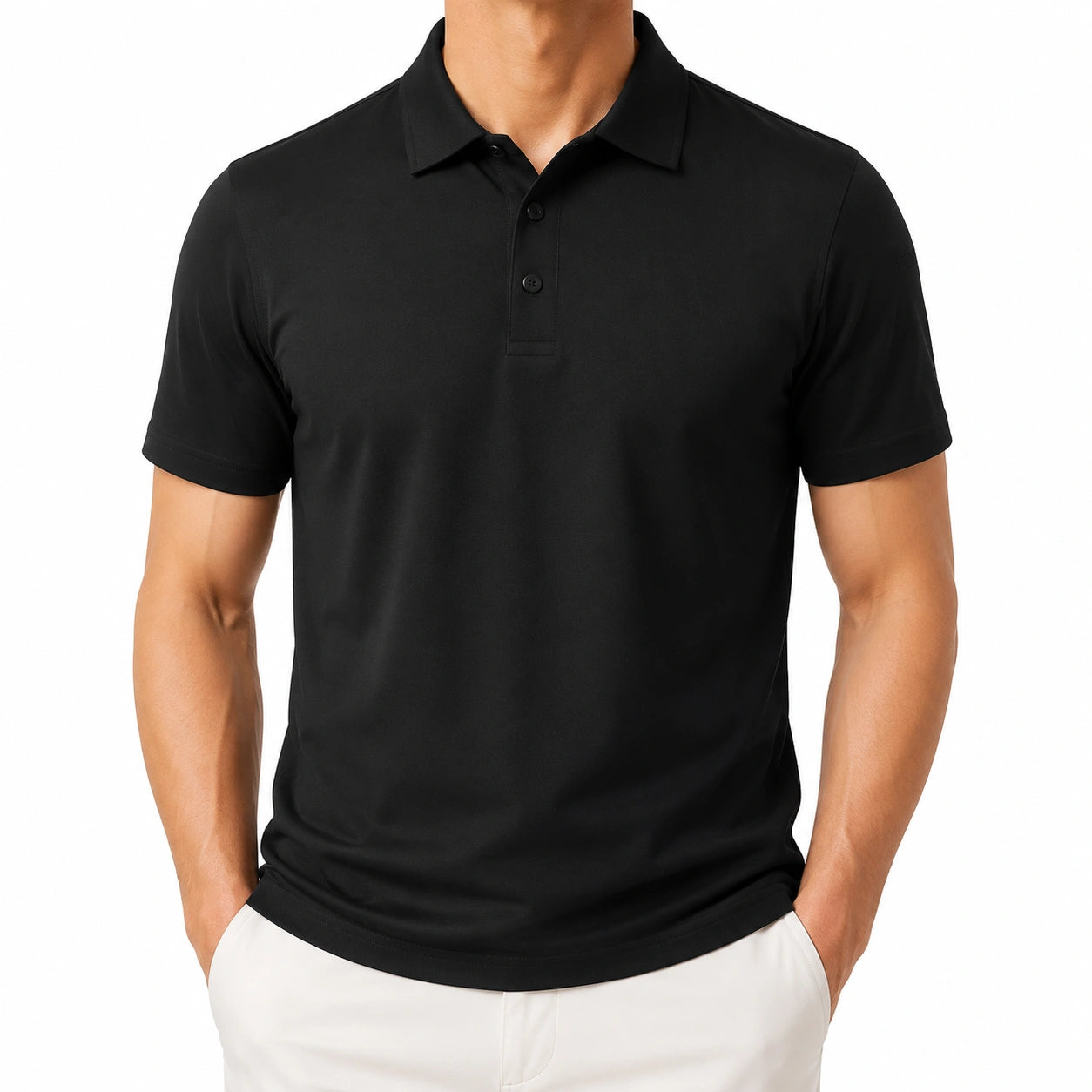 Polo uomo taglia L nera a maniche corte stile casual